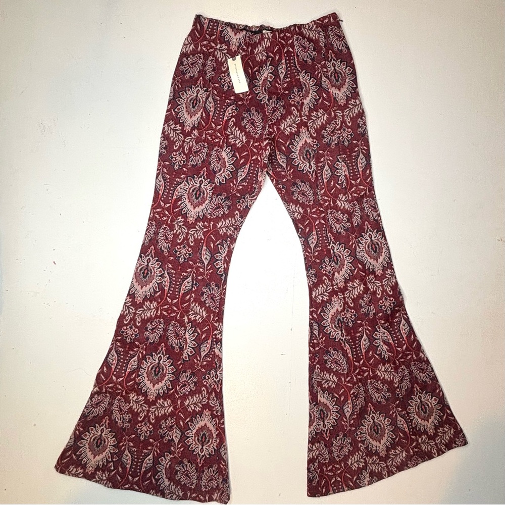 Anthropologie Paisley Flare Pants Sz 0 NWT